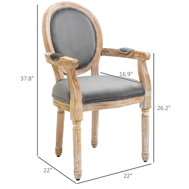 Classic Wood Grain Round Back Seat with Metal Rivets and Carved Pattern Design