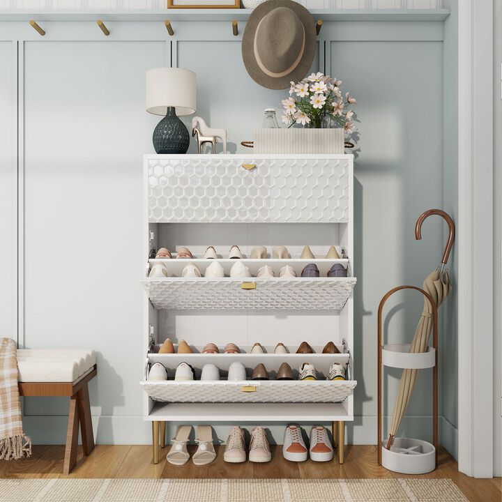 Black MDF Shoe Storage Cabinet (24-Pair)