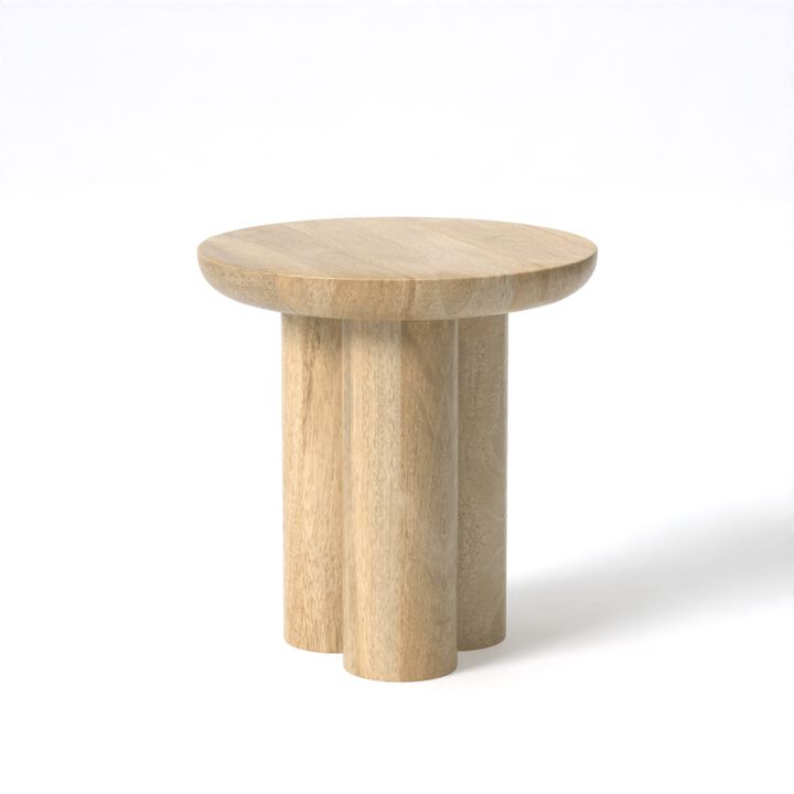 Gaia Round End Table - Natural Finish