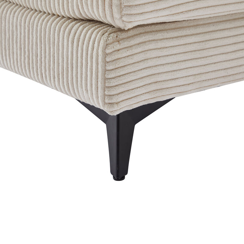 Merax Deep Seat Corduroy Upholstered Sectional Sofa