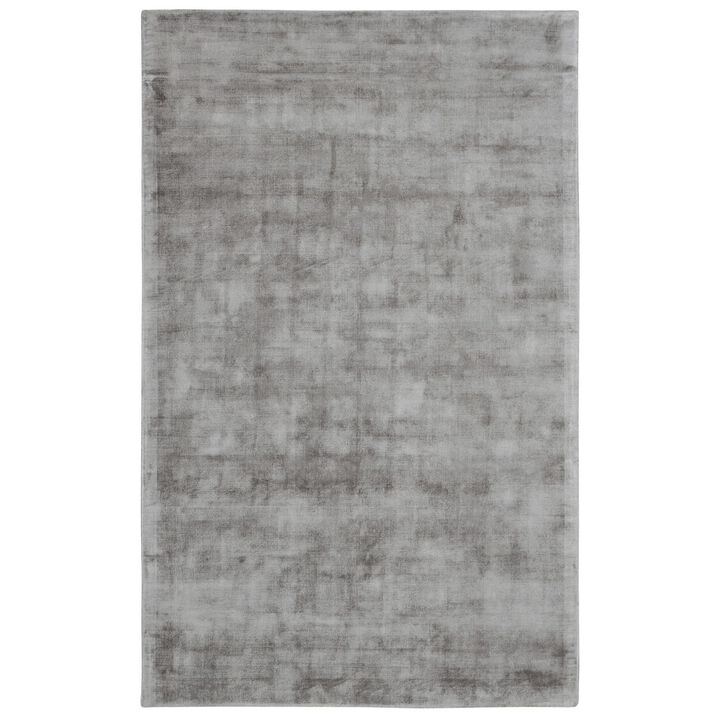 Arlo 5 x 8 Area Rug, Dove Gray Soft Viscose, Handcrafted, Non Reversible  - Benzara