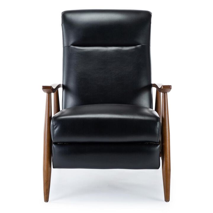 Comfort Pointe Solaris Wood Arm Push Back Recliner - Black