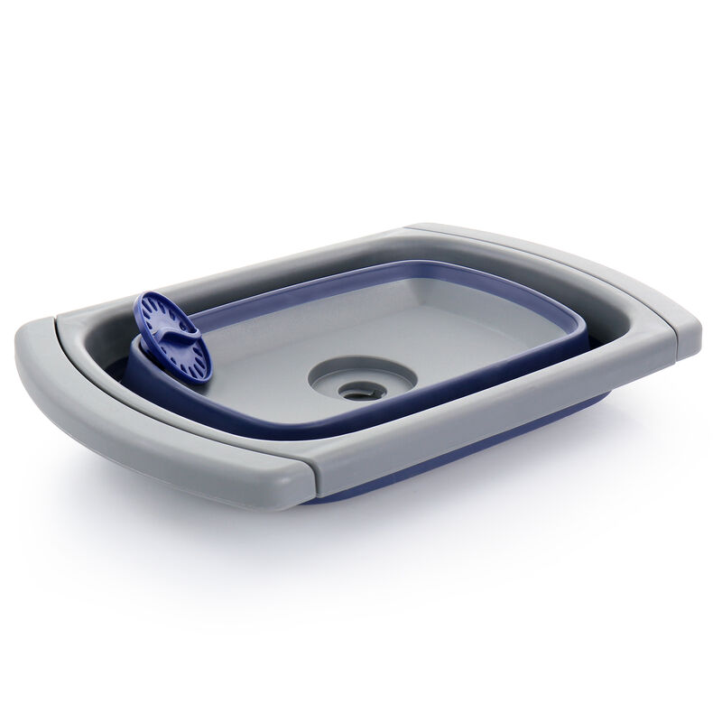 Oster Bluemarine 4 Quart Over the Sink Collapsible Silicone Strainer in Blue