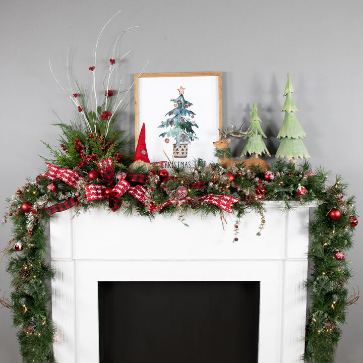 9' x 12" Pre-Lit Country Mixed Pine Artificial Christmas Garland - Clear Dura-Lit Lights