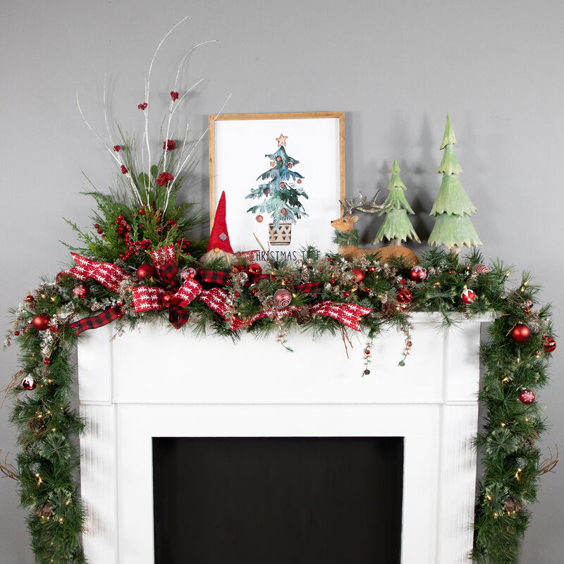 9' x 12" Pre-Lit Country Mixed Pine Artificial Christmas Garland - Clear Dura-Lit Lights