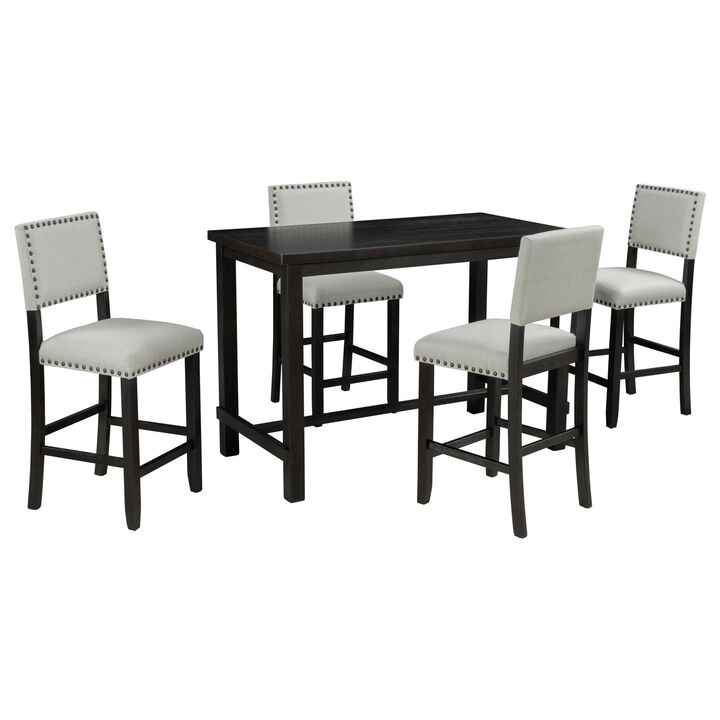 5-Piece Counter Height Dining Set Modern and Stylish Dining Set for Kitchen or Dining Room Spaces