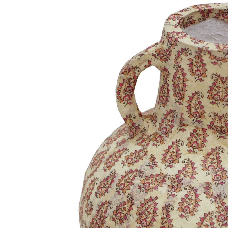 Cotton Mache Vase in Lisbon Tile