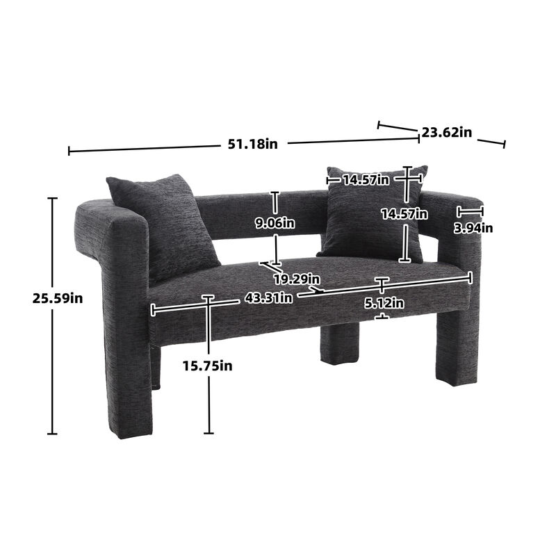 Merax Modern Chenille Loveseat Sofa