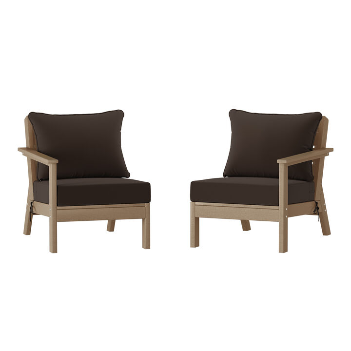 WestinTrends Outdoor Patio HDPE Loveseat Sofa with Patio Cushions