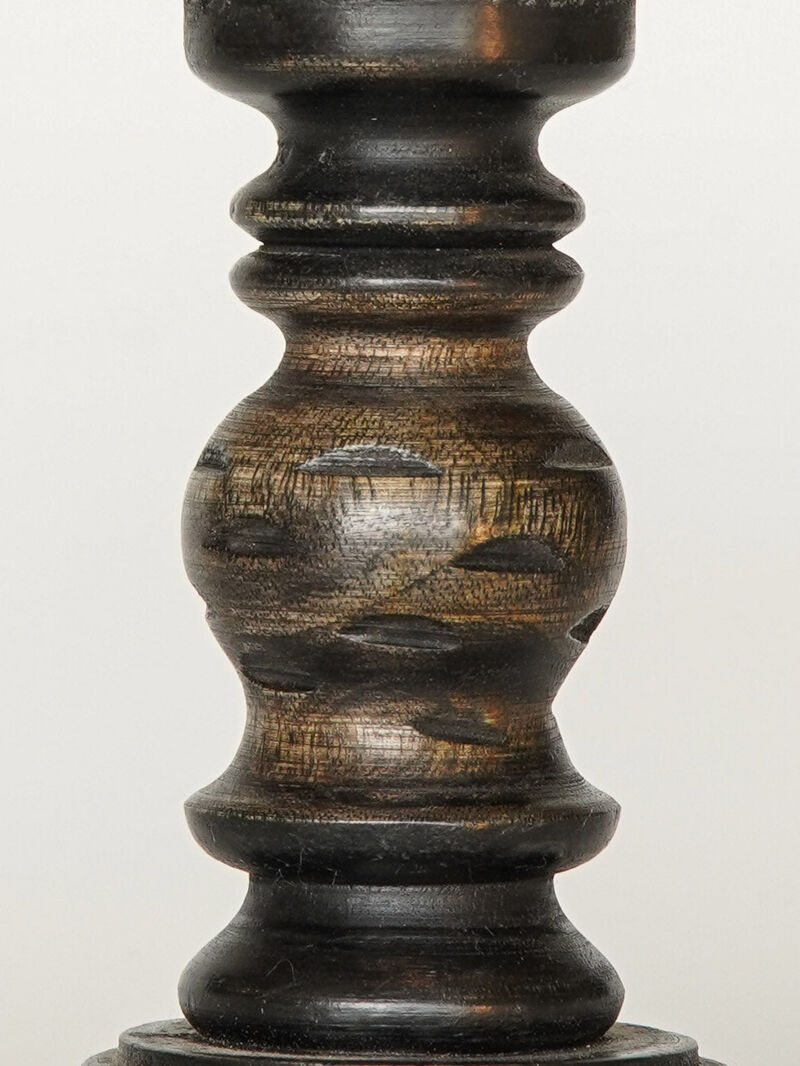 Traditional Dark Polish Eco-friendly Handmade Mango Wood Set Of Three 12",9" & 12" Pillar Candle Holder BBH Homes