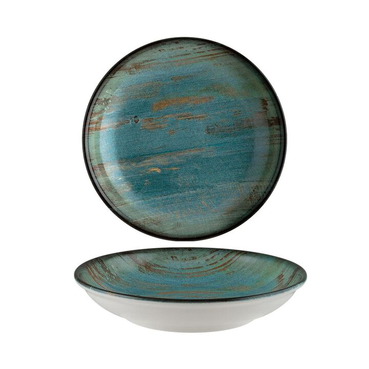 Madera dia.10" h:2" 44 oz. Round Decorated Porcelain Bowl (Set of 2)