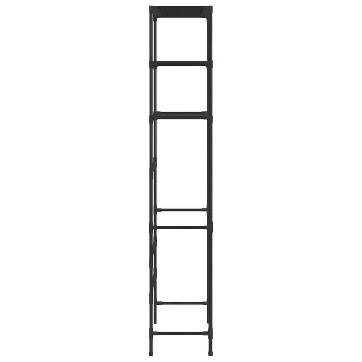 3 Tier Over the Washer Laundry Storage Rack, 67 Inch Tall Black Steel - Benzara