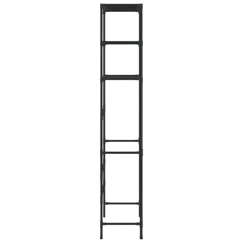 3 Tier Over the Washer Laundry Storage Rack, 67 Inch Tall Black Steel - Benzara