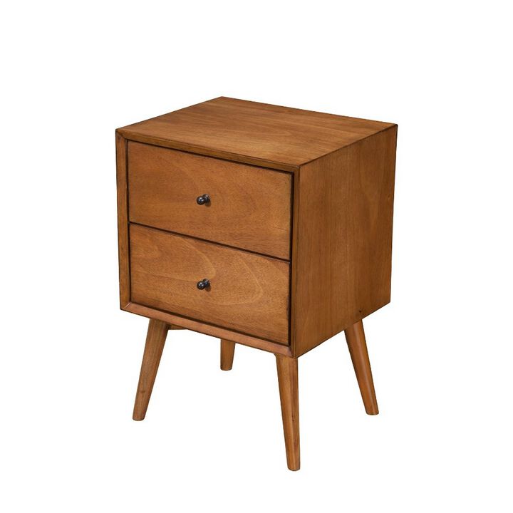 Mid Century Mahogany Wood Nightstand, Acron-Benzara