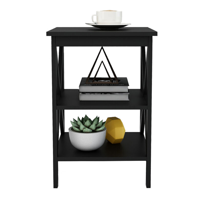Oxford Small Side Table Black-MDF Material Legs