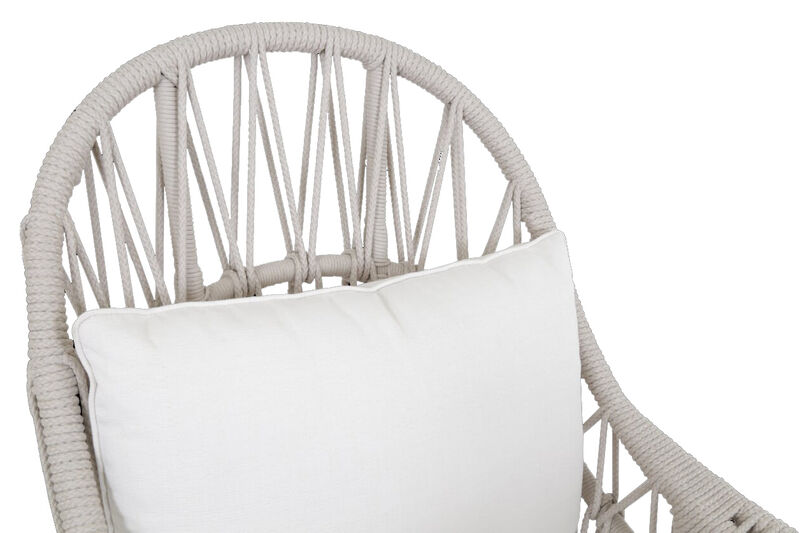 Dana Rope Wing Chair in Linen Canvas w/ Self Welt