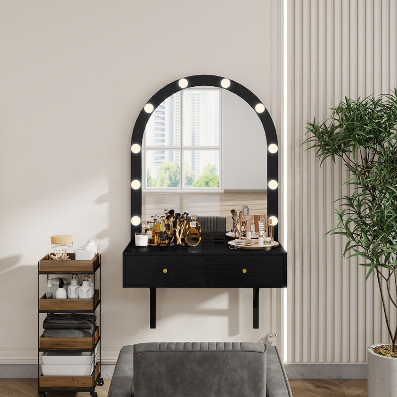 Merax Floating Makeup Vanity Desk with Mirror