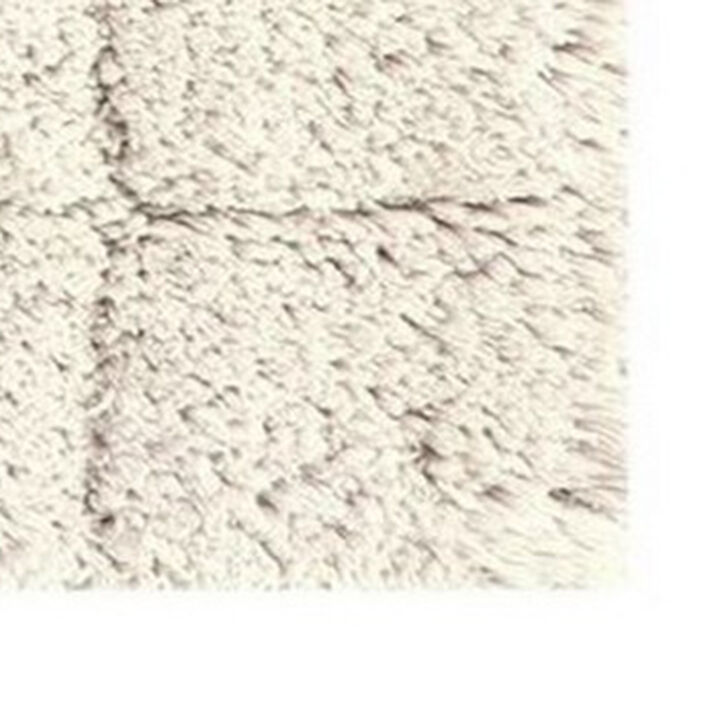 Knightsbridge Summer Tile 220 GSF Non Skid Back Bath Rug 24 x 40 - White
