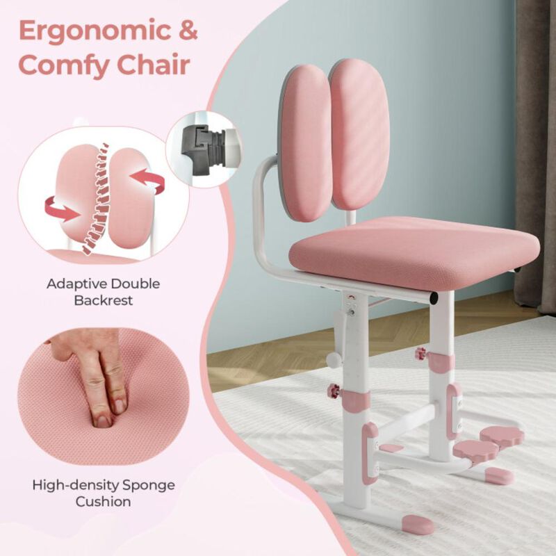 Hivvago Kids Desk and Chair Set with Adjustable Height and Tilted Desktop
