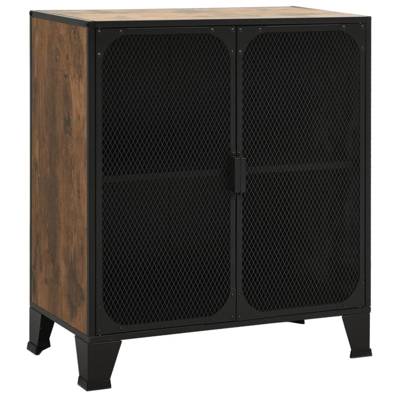 vidaXL Storage Cabinet Rustic Brown 28.3"x14.2"x32.3" Metal and MDF