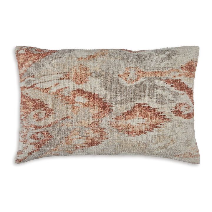 Vear 14 x 22 Lumbar Accent Pillow Set of 4, Woven Ikat Design, Brown, Ivory -