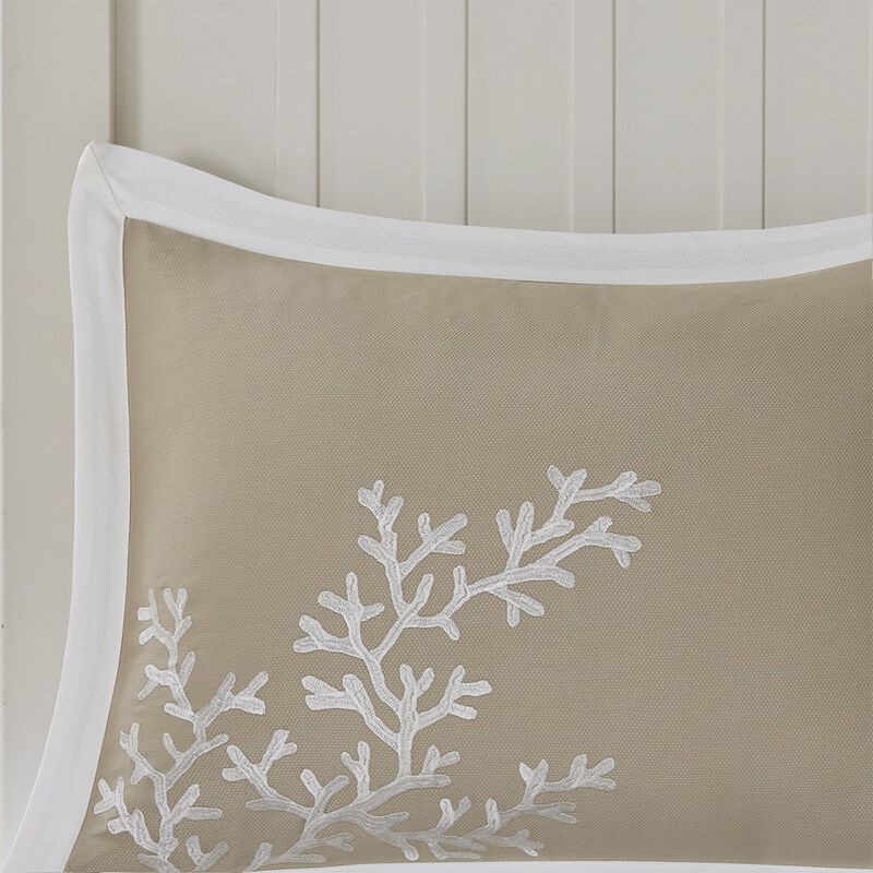 Gracie Mills Douglass 5-Piece Cotton Coastal Coral Jacquard Duvet Set