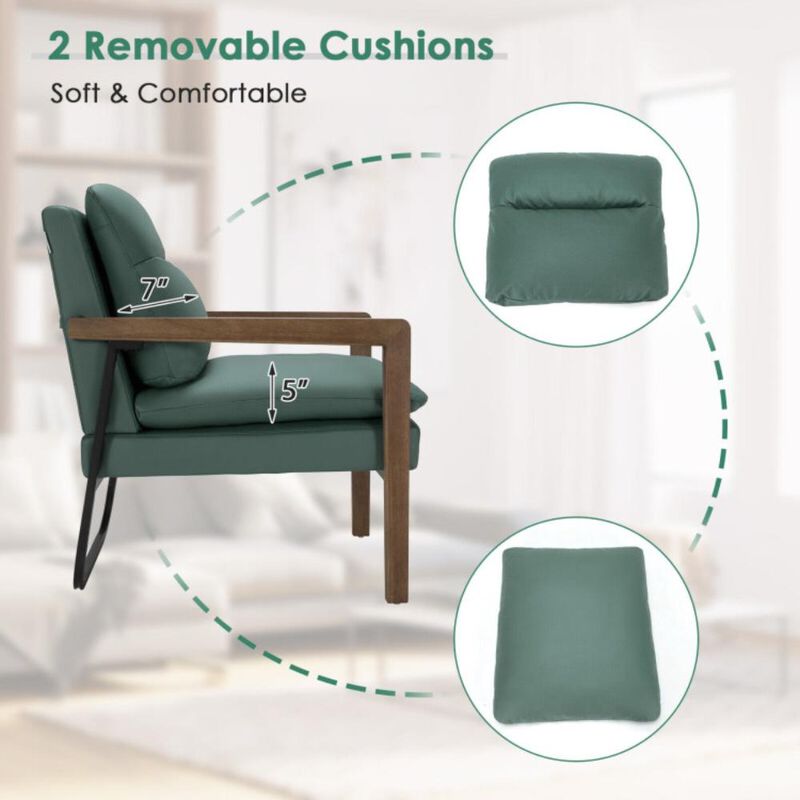 Hivvago Single Sofa Chair with Extra-Thick Padded Backrest and Seat Cushion