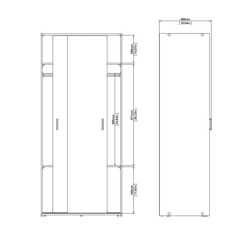 Tvilum Space Wardrobe with 2 Sliding Doors, White