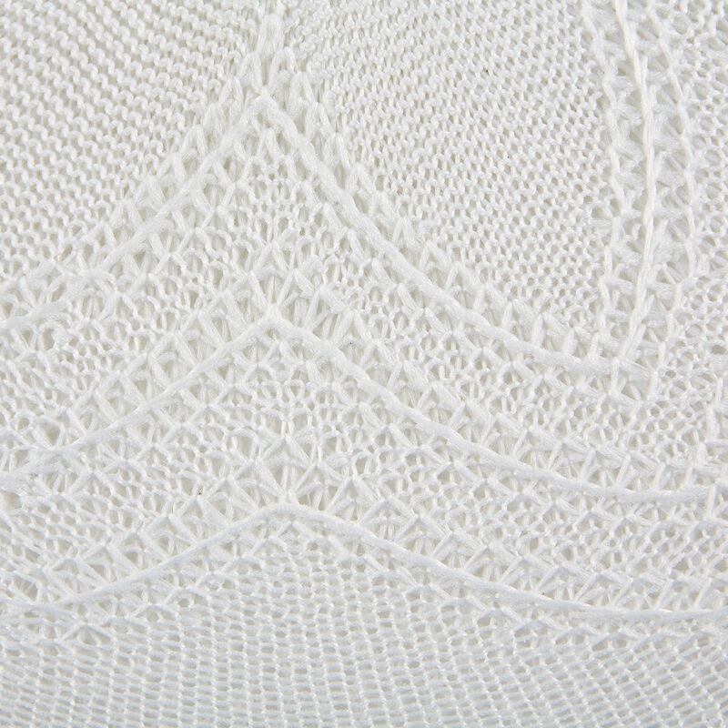 Set of 6 White Floral Woven Round Placemat 15"