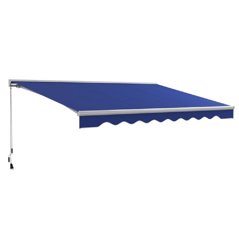 Remote-Controlled Retractable Patio Awning, Weather-Resistant Motorized Canopy