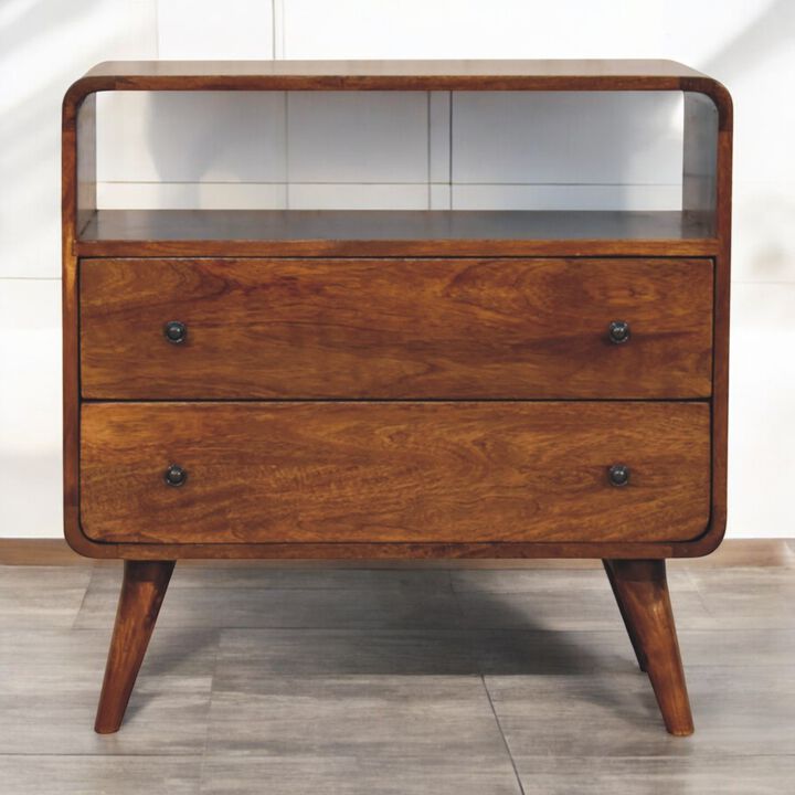 Artisan Furniture Solid Wood Curved Nordic Charm Console