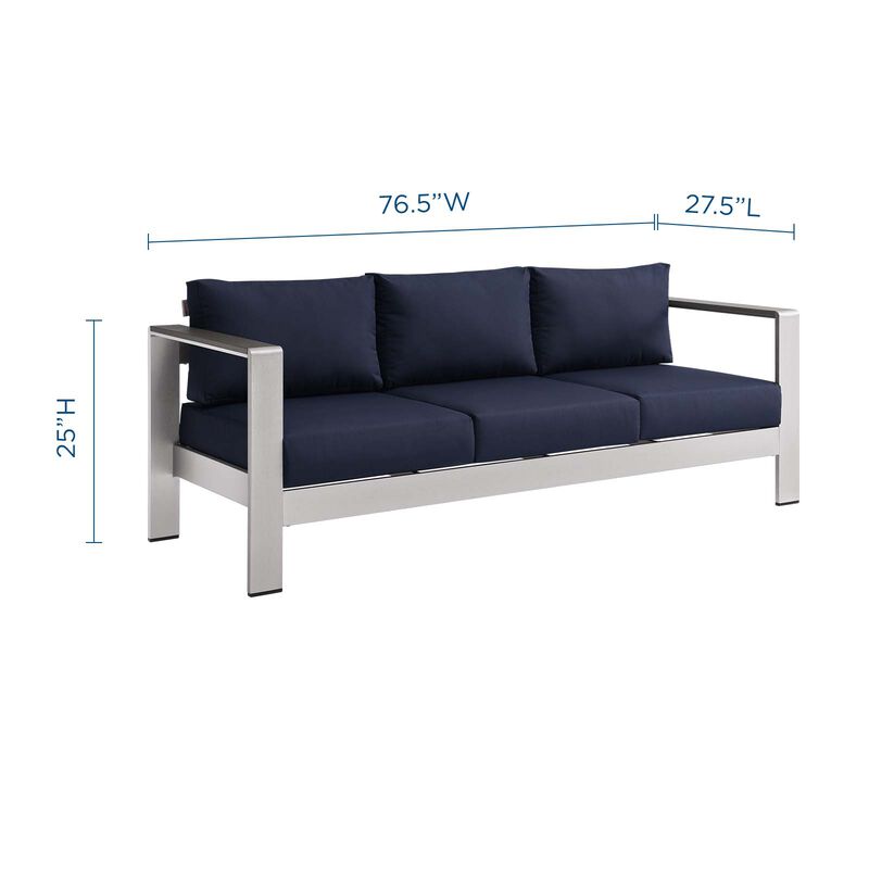 Modway - Shore Outdoor Patio Aluminum Sofa