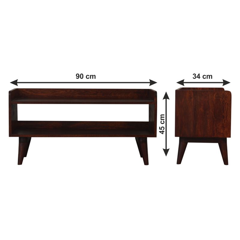 Walnut Nordic Solid Wood  Storage Bench