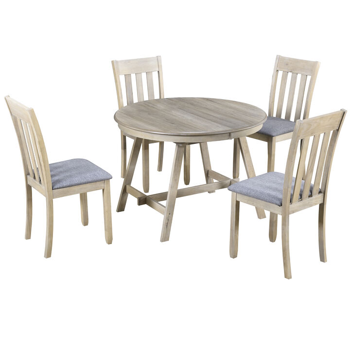 5-Piece Wood Dining Table Set