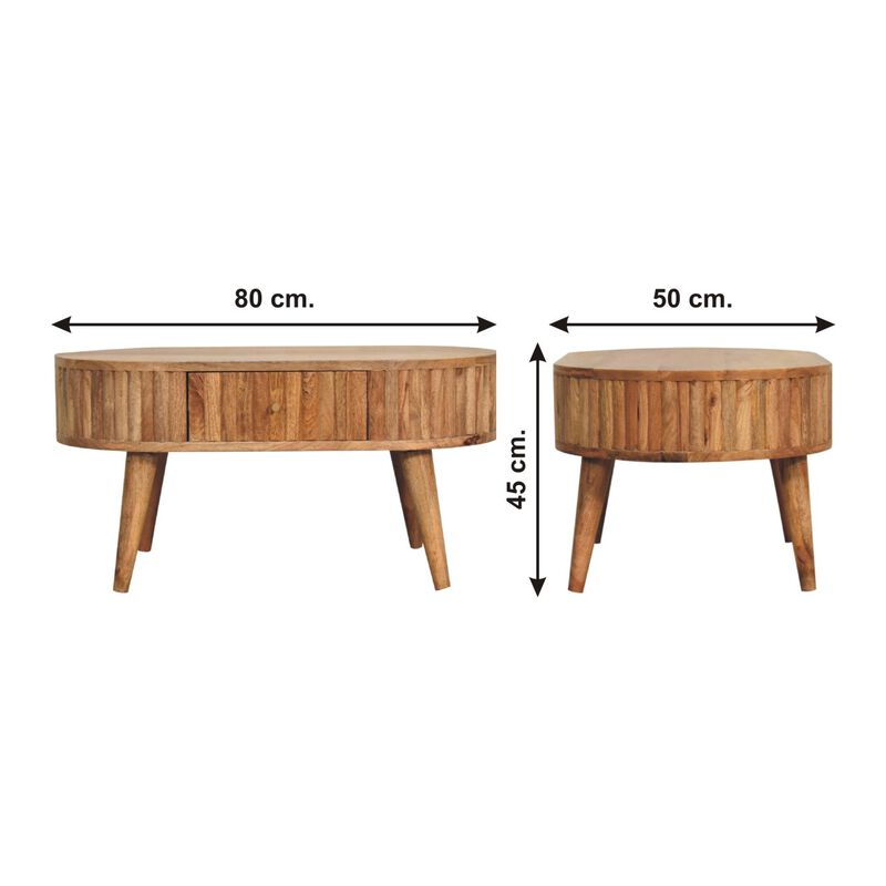 Stripe  Solid Wood 1 Drawer Coffee Table