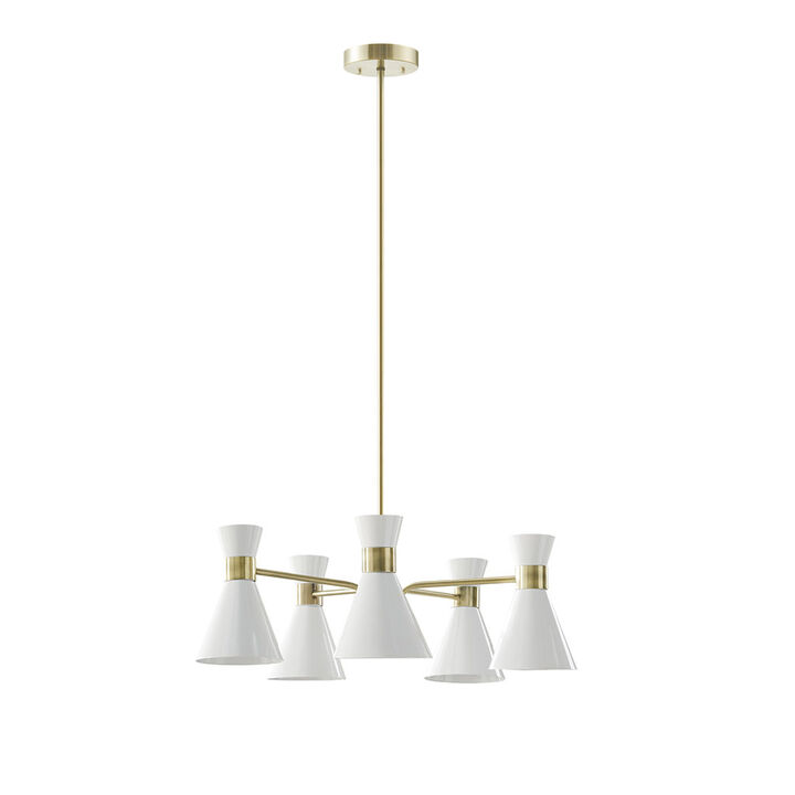 Gracie Mills Briana 5-Light Antique Brass Chandelier
