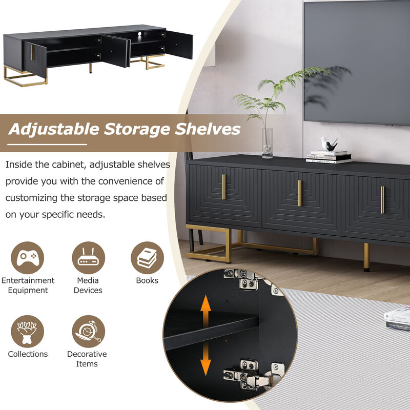 Merax Media Console Table with Cabinets TV Stand