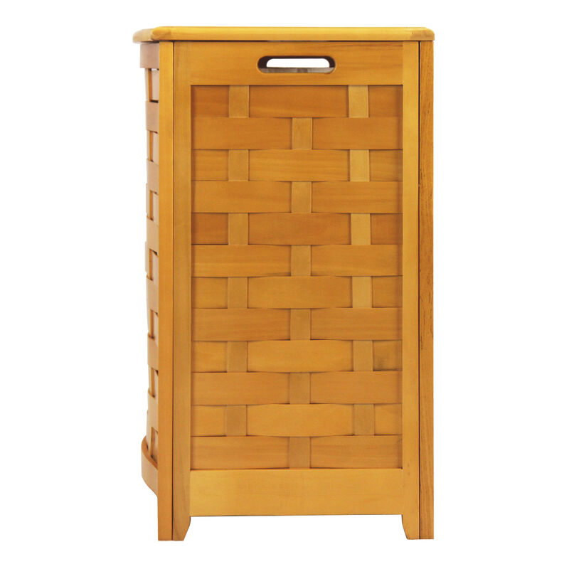 Oceanstar Natural Bowed Front Laundry Hamper with Interior Bag