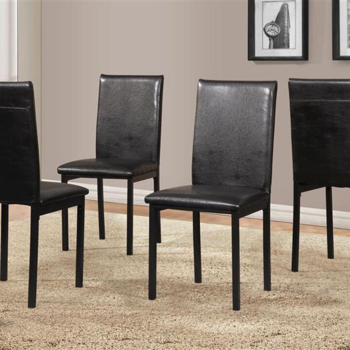 5-Piece Dinette Set Laminated Faux Marble Top with 4 Black Chairs for Modern Dining Rooms