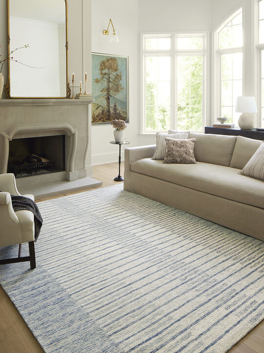 Chris CHR01 Ivory/Denim 3'6" x 5'6" Rug