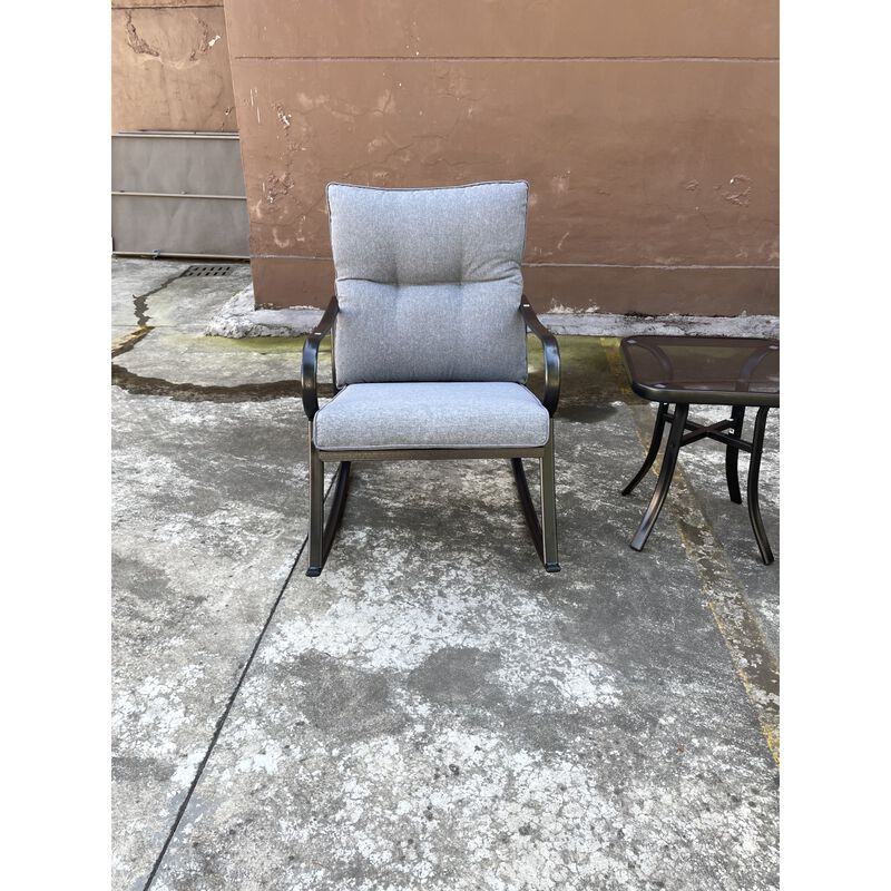 Rocker S Chair And Teapoy Medium Grey