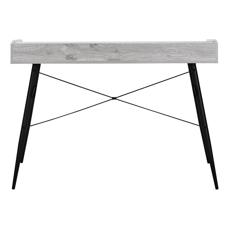Monarch Specialties I 7541 Computer Desk, Home Office, Laptop, Storage Shelves, 48"L, Work, Metal, Laminate, Grey, Black, Contemporary, Modern