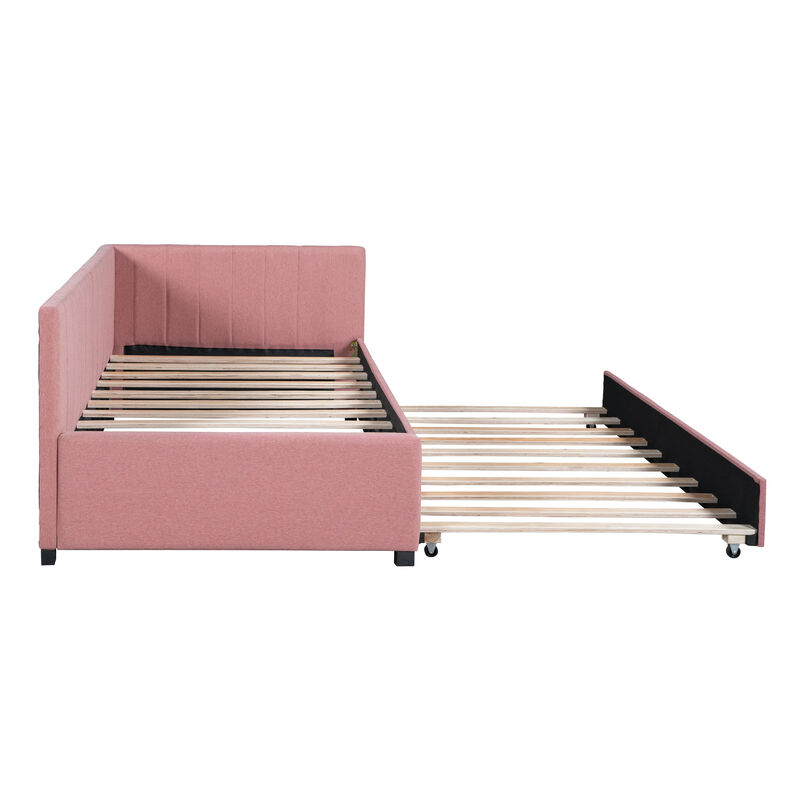 Merax Upholstered Daybed Bed Frame with Trundle