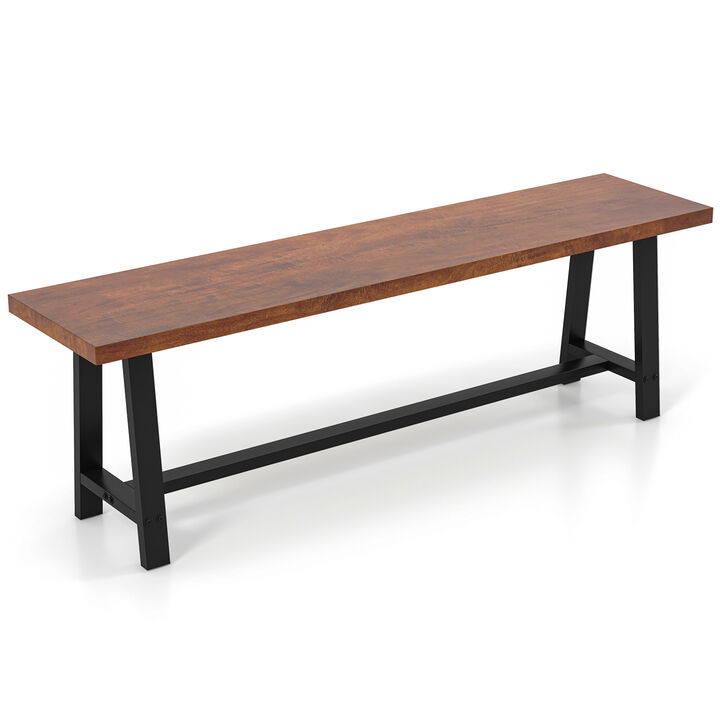 3-Person Dining Bench, Entryway Shoe Bench with Metal Frame for Storage and Seating