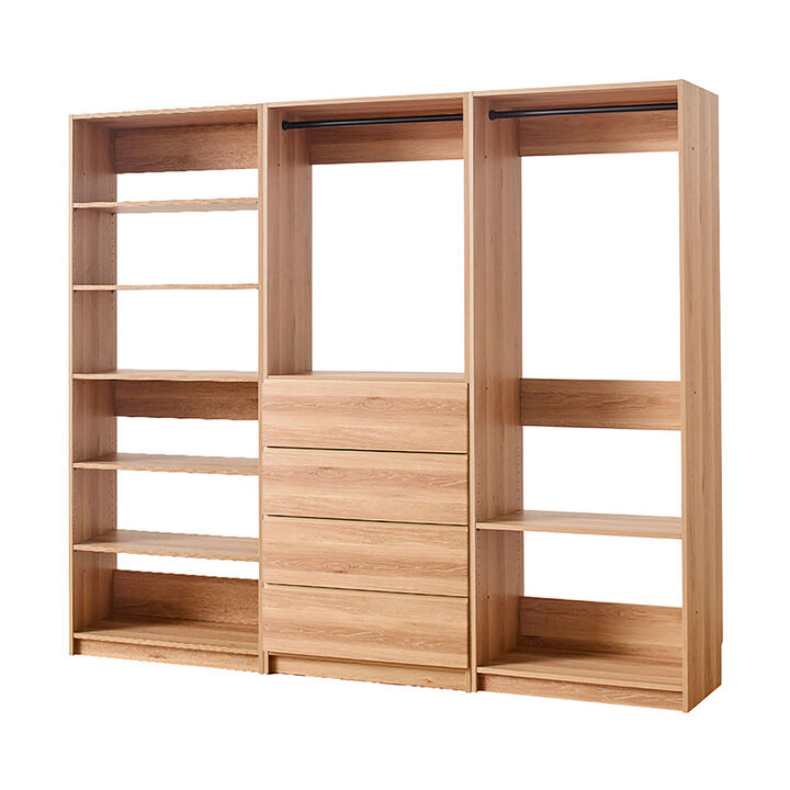 Prosper Oak Freestanding Walk in Wood Closet System