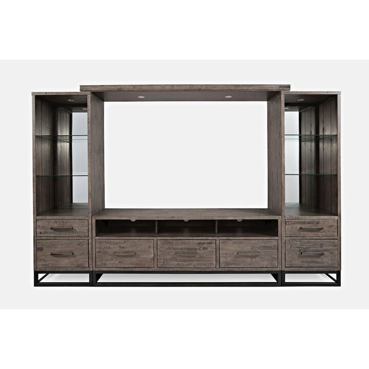 Jofran East Hampton Distressed Solid Wood Entertainment Center
