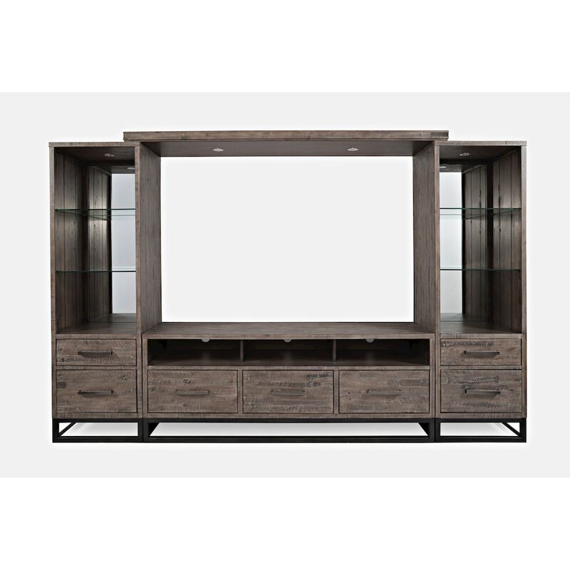 Jofran East Hampton Distressed Solid Wood Entertainment Center