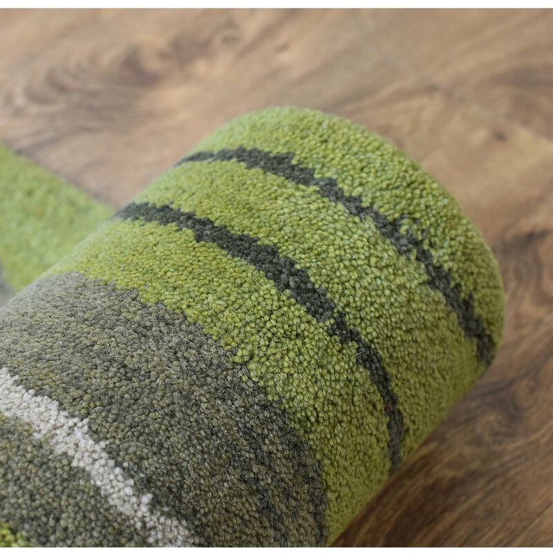 RUGSOTIC CARPETS HAND TUFTED WOOL ECO-FRIENDLY AREA RUGS  - 3'x5', Rectangle Shape, Green, Abstract Modern Design, High Pile Thick Handmade Anti Skid Area Rugs for Living Room, Bed Room (K00672)
