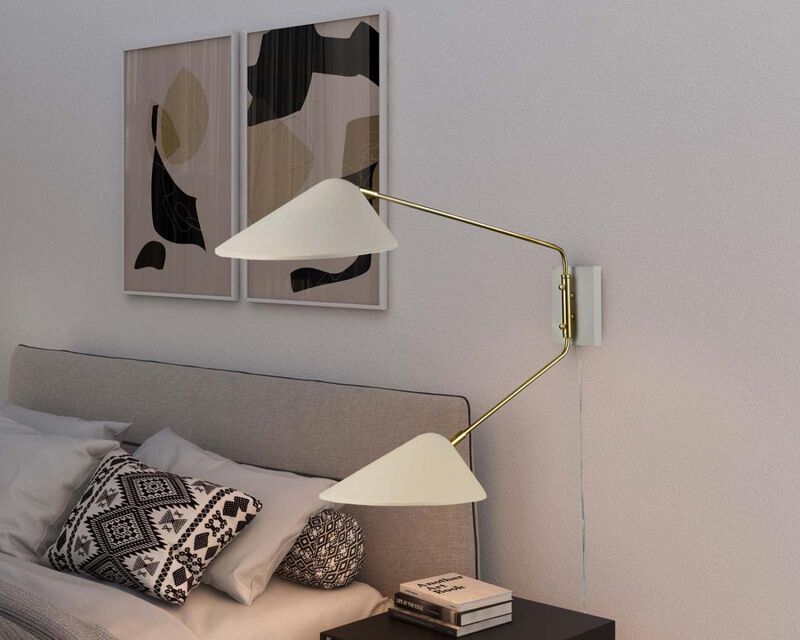 Modway Journey 2-Light Swing Arm Wall Sconce with White Finish EEI-5294-WHI