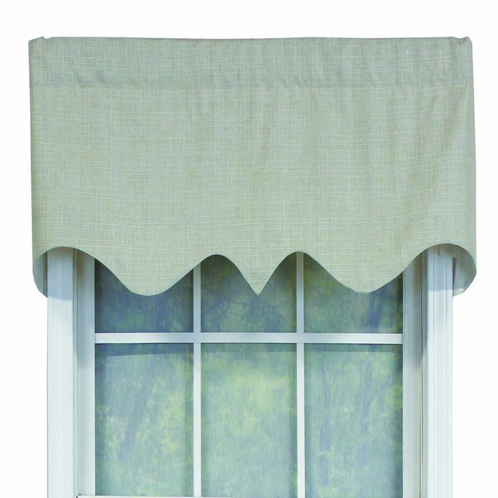 RLF Home R-Crosby Essential Solid Color Fabric Printed Regal Valance 3" Rod Pocket 50" x 17" Sand
